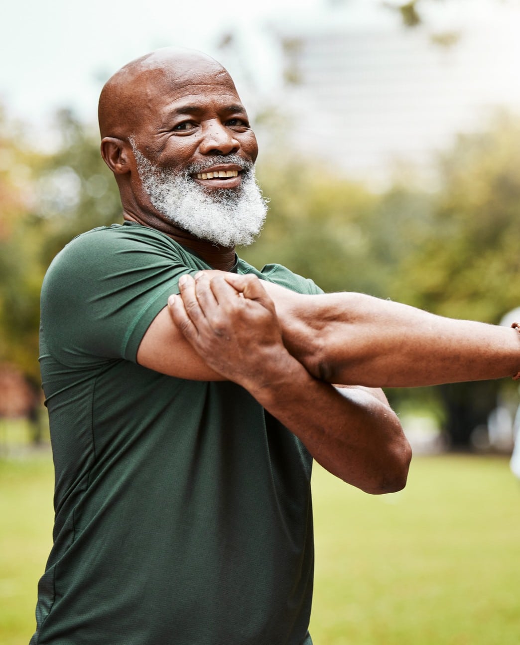 Man stretching after regenerative medicine in Charlotte NC