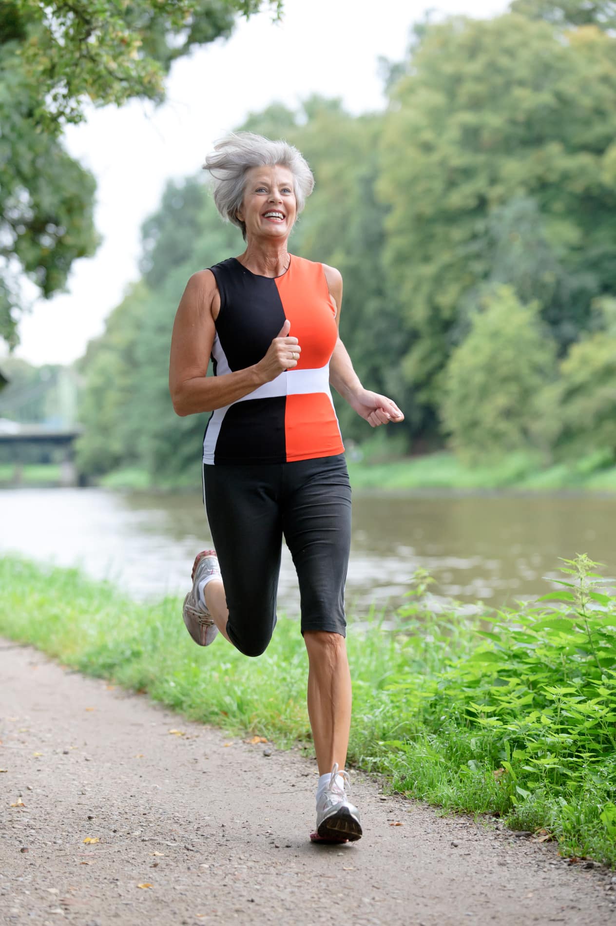 Woman running to her hormone balancing appointment With Dr. Stavrakos