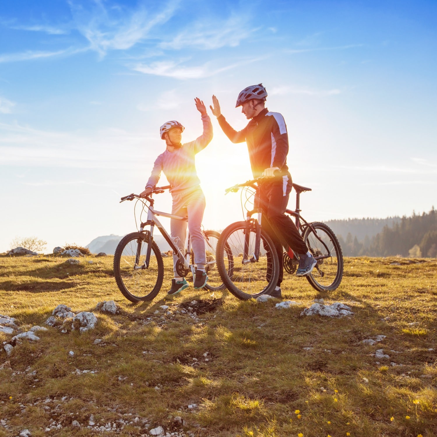 Couple biking after  a Musculoskeletal Assessment in Charlotte, NC