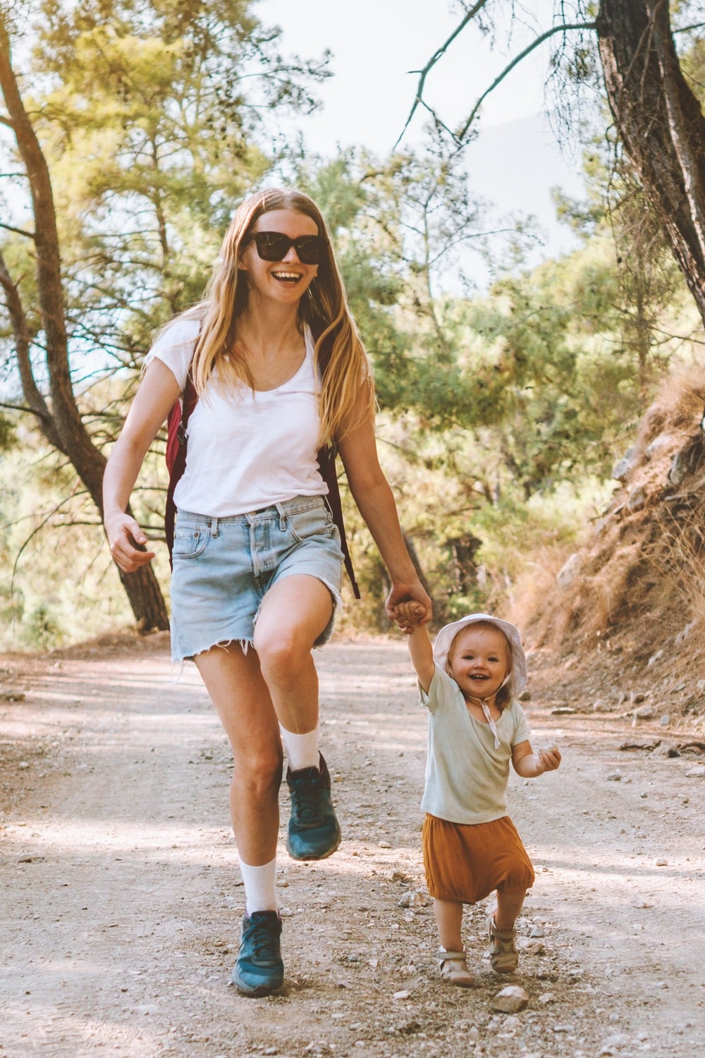 Mother walks with her daughter after a birth tissue product injections in Charlotte